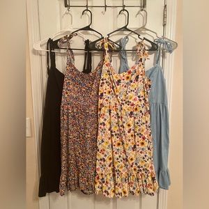 BUNDLE OF 4 Fit & Flair Tie Shoulder Old Navy Dresses- SIZE L